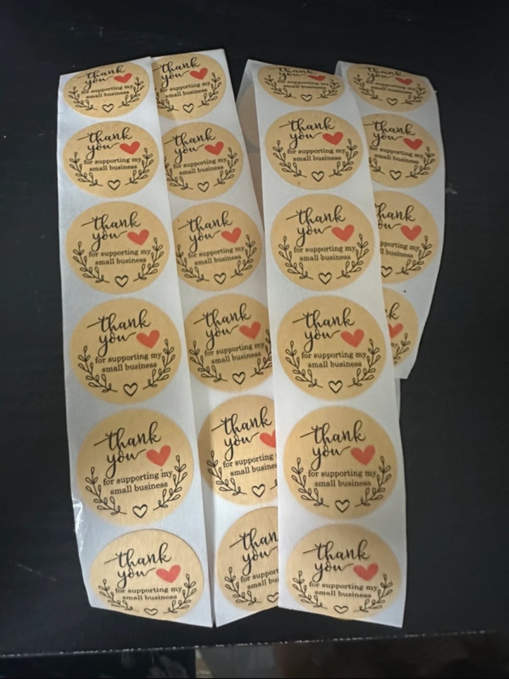 Source Unknown Kraft Thank You Stickers with Red Heart